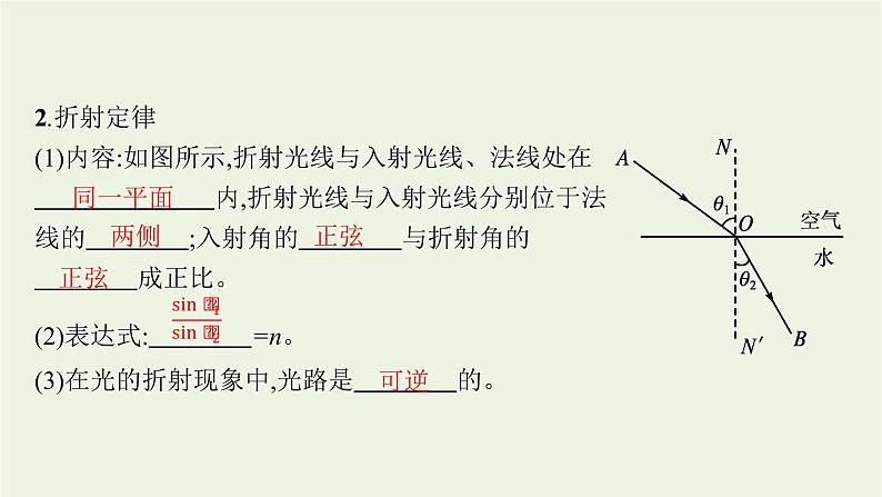 人教版高考物理一轮复习第15章第1节光的折射全反射课件08