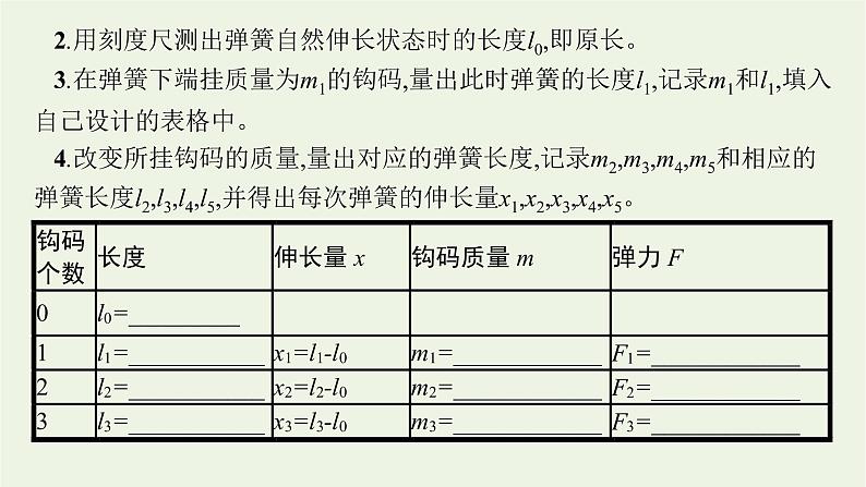 人教版高考物理一轮复习第2章实验2探究弹簧弹力与形变量的关系PPT课件06