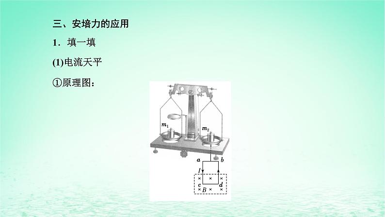新教材高中物理第一章磁场第一二节安培力安培力的应用课件粤教版选择性必修第二册08