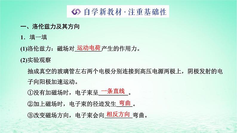 新教材高中物理第一章磁场第三节洛伦兹力课件粤教版选择性必修第二册02