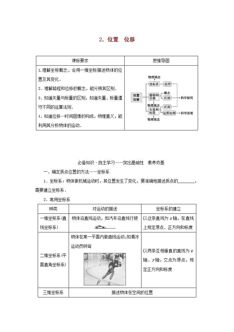 2022_2023学年新教材高中物理第一章描述运动的基本概念2位置位移学案教科版必修第一册第1页