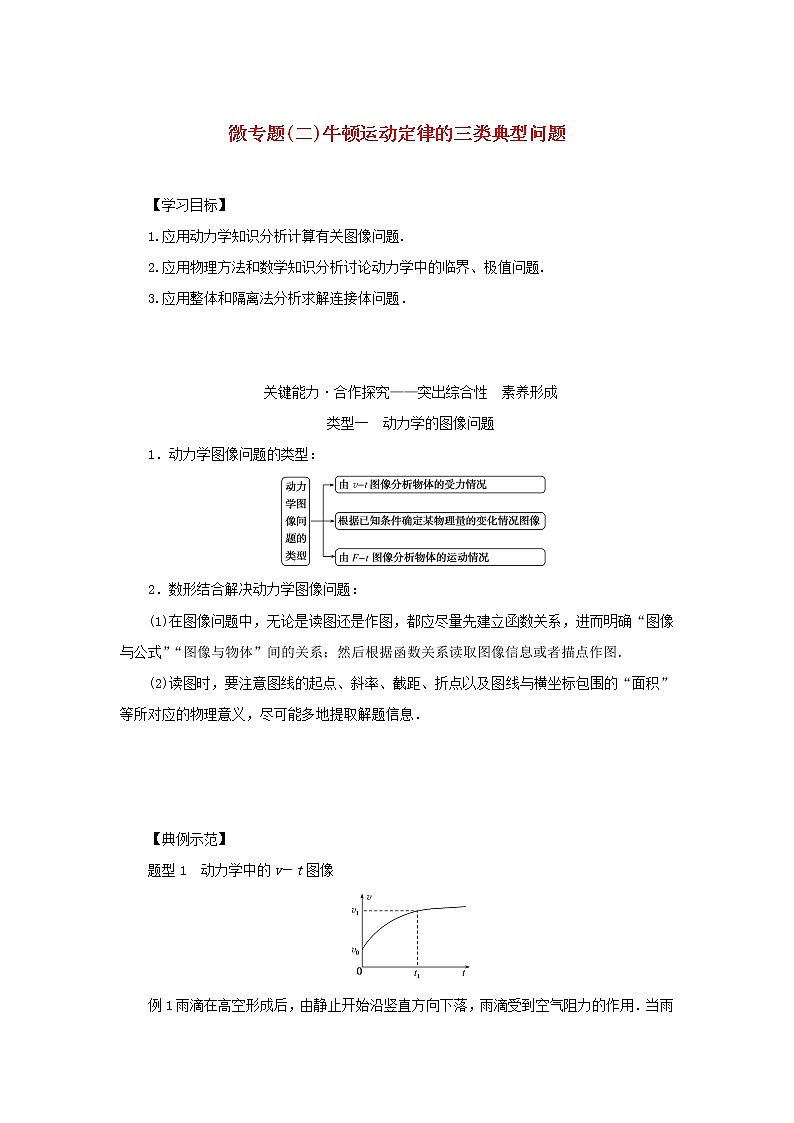 新教材高中物理教科版必修第一册微专题二牛顿运动定律的三类典型问题（课件+学案）01