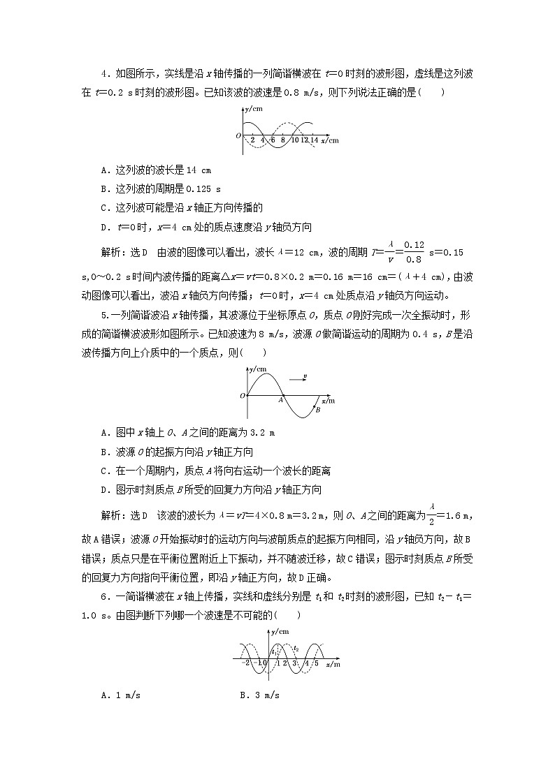 2022秋新教材高中物理阶段验收评价三机械波粤教版选择性必修第一册 试卷02