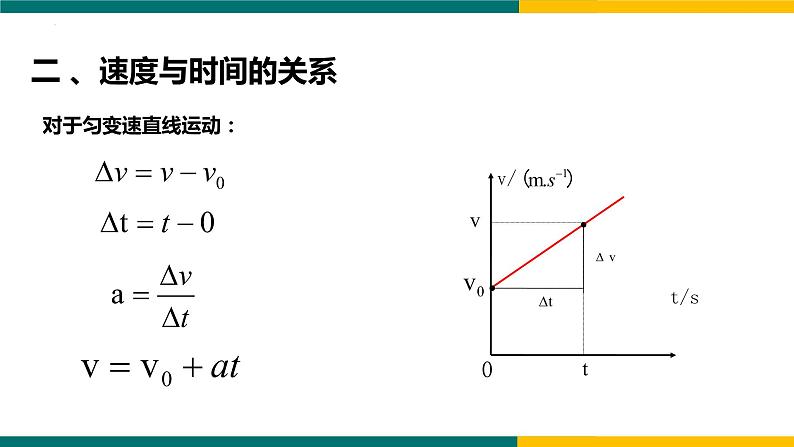 2.2匀变速直线运动速度与时间的关系（课件）-2022-2023学年高一上学期物理人教版（2019）必修第一册第7页