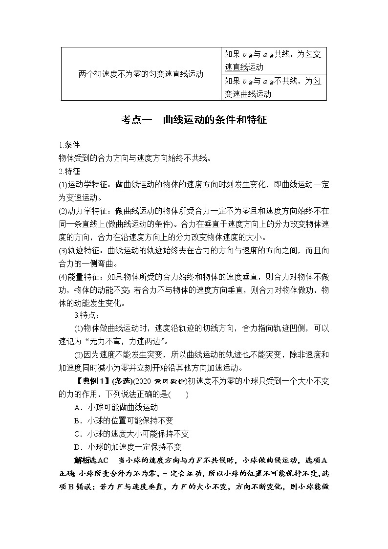 2023届高考物理一轮复习 第15讲 曲线运动运动的合成与分解 讲义（考点+经典例题）第2页