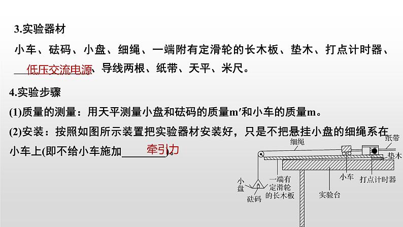 2022届高考物理一轮复习 第14讲 实验四 探究加速度与力、质量的关系 课件03