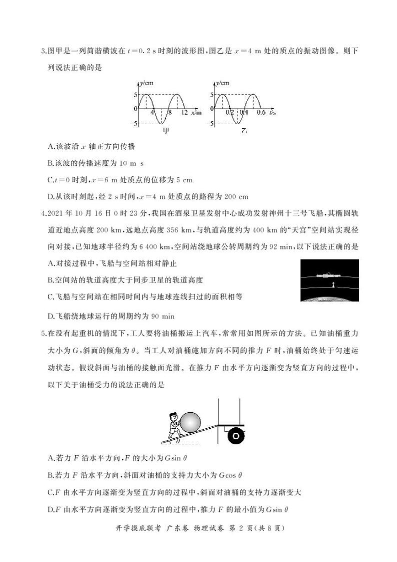 2023届广东省高三上学期8月开学摸底大联考-物理（PDF版） 试卷02