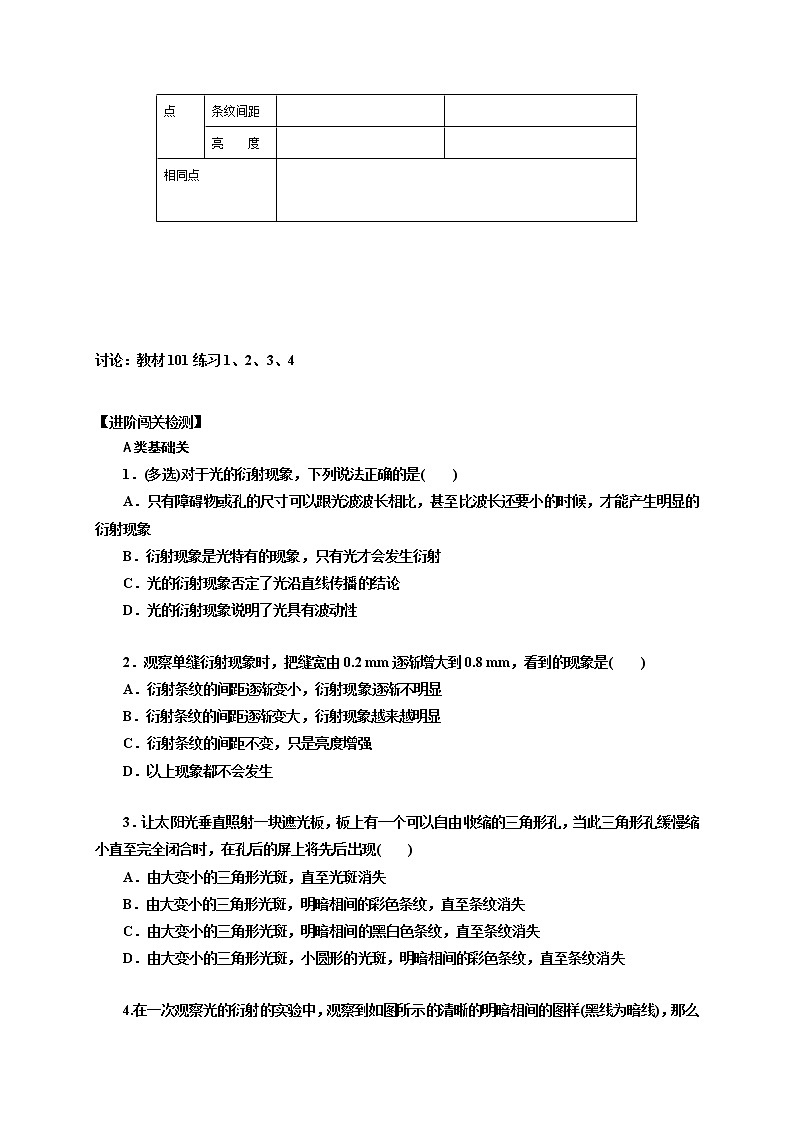 4.5 光的衍射 学案—【新教材】人教版（2019）高中物理选择性必修第一册02