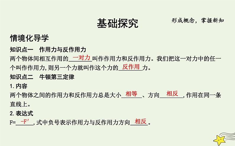 教科版高中物理必修第一册第四章5牛顿第三定律课件04