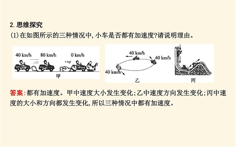 鲁科版高中物理必修第一册第1章第4节加速度课件07