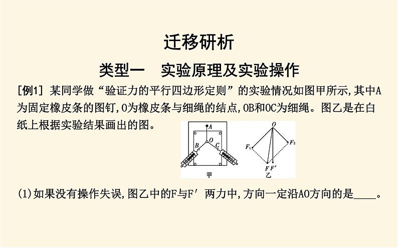 鲁科版高中物理必修第一册第4章第1节第1课时实验：探究两个互成角度的力的合成规律课件第8页