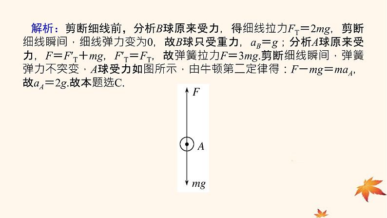 2022_2023学年新教材高中物理第四章运动和力的关系素养提升12牛顿第二定律的瞬时性课件新人教版必修第一册第8页