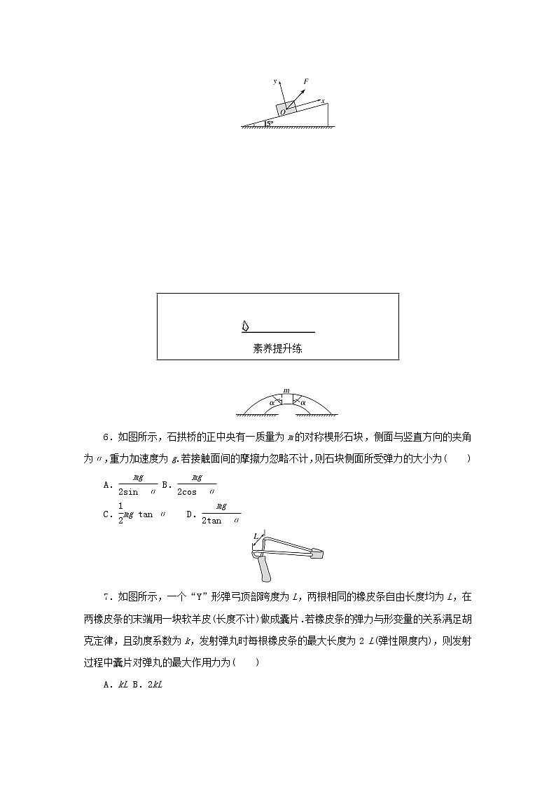 2022_2023学年新教材高中物理课时分层作业十二力的合成和分解新人教版必修第一册02