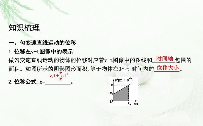 人教版高中物理必修第一册第二章3匀变速直线运动的位移与时间的关系课件03