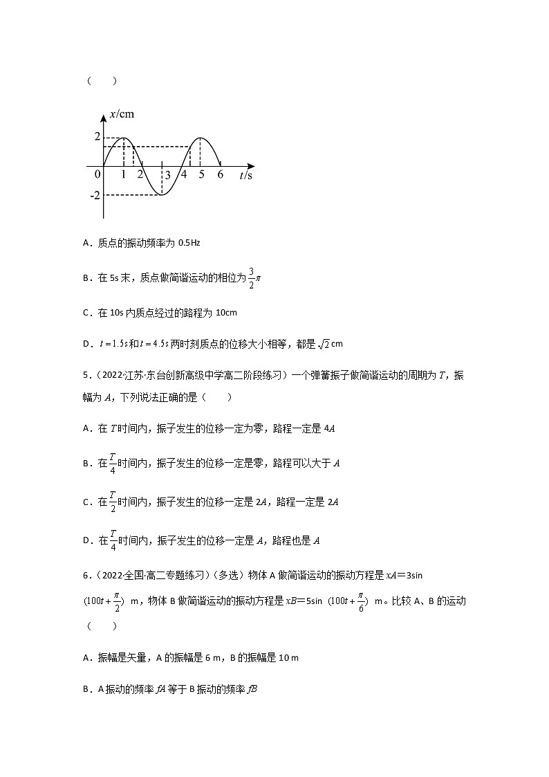 2.2  简谐运动的描述-高二物理课件（视频）+练习（新教材人教版选择性必修第一册）02