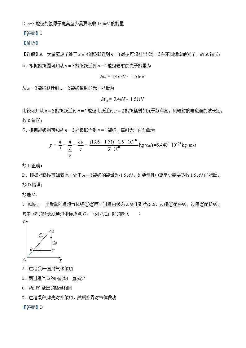 2021-2022学年山东省滨州市高二下学期期末考试 物理试题 解析版02