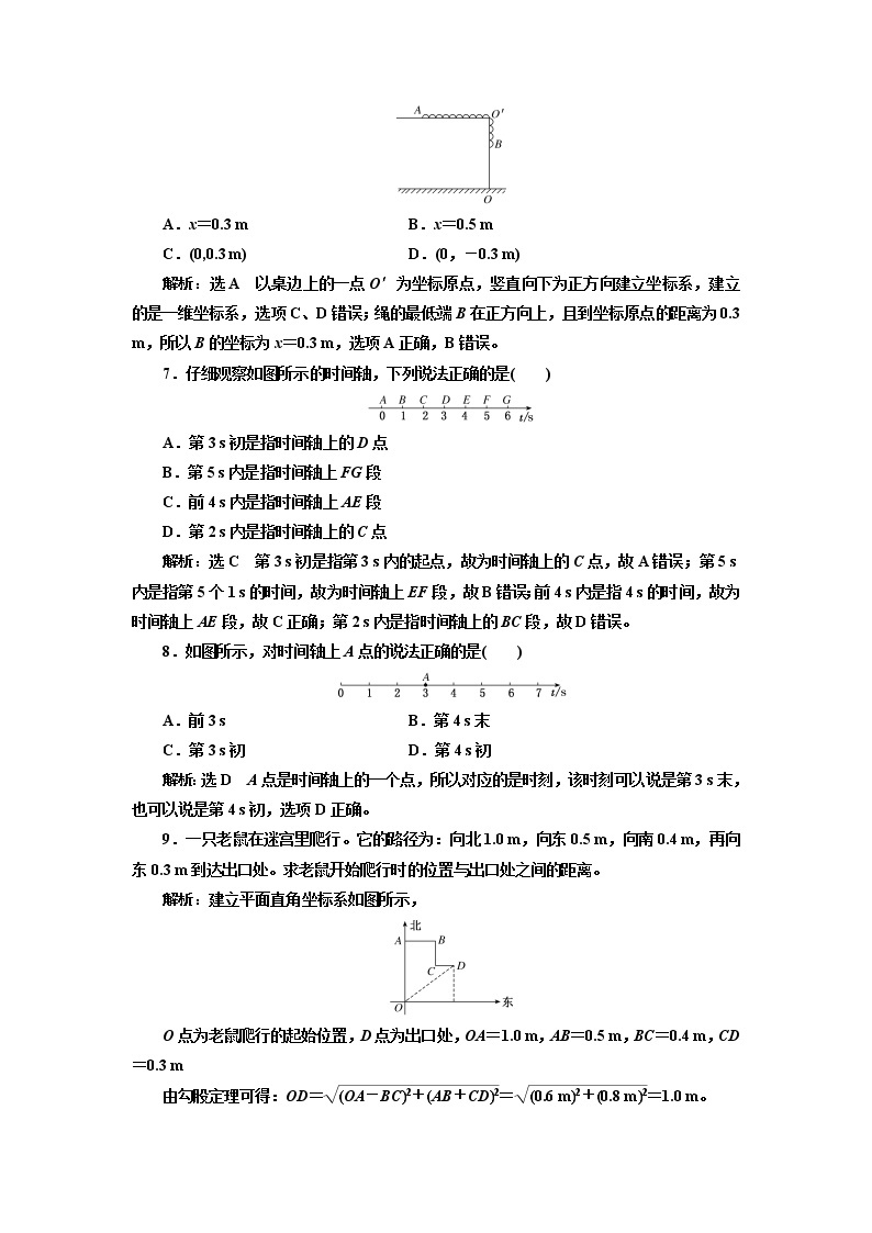 鲁科版高中物理必修第一册全套作业含答案合集共11套03