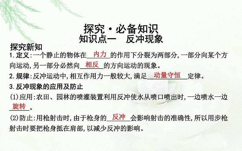 人教版高中物理选择性必修第一册第一章6反冲现象火箭课件04