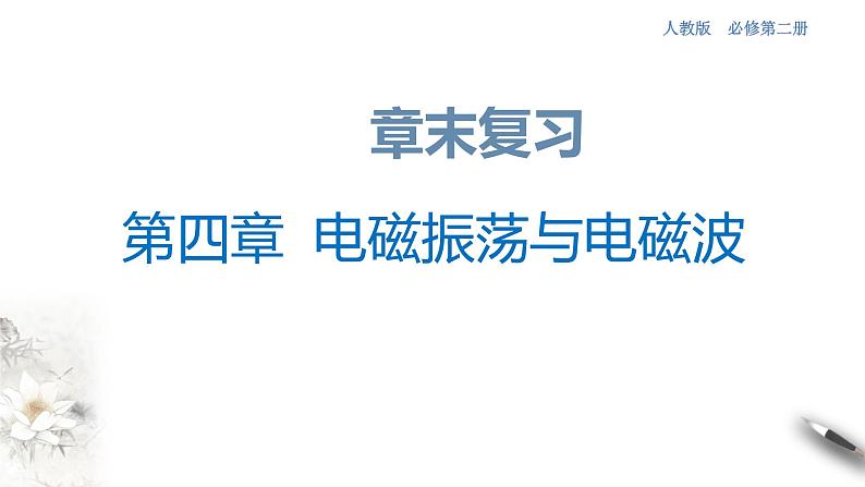 高中人教物理选择性必修二第四章 电磁振荡与电磁波章末复习（课件）同步备课01