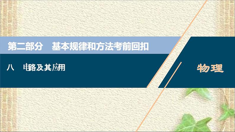 2022-2023年高考物理一轮复习 电路及其应用 课件01