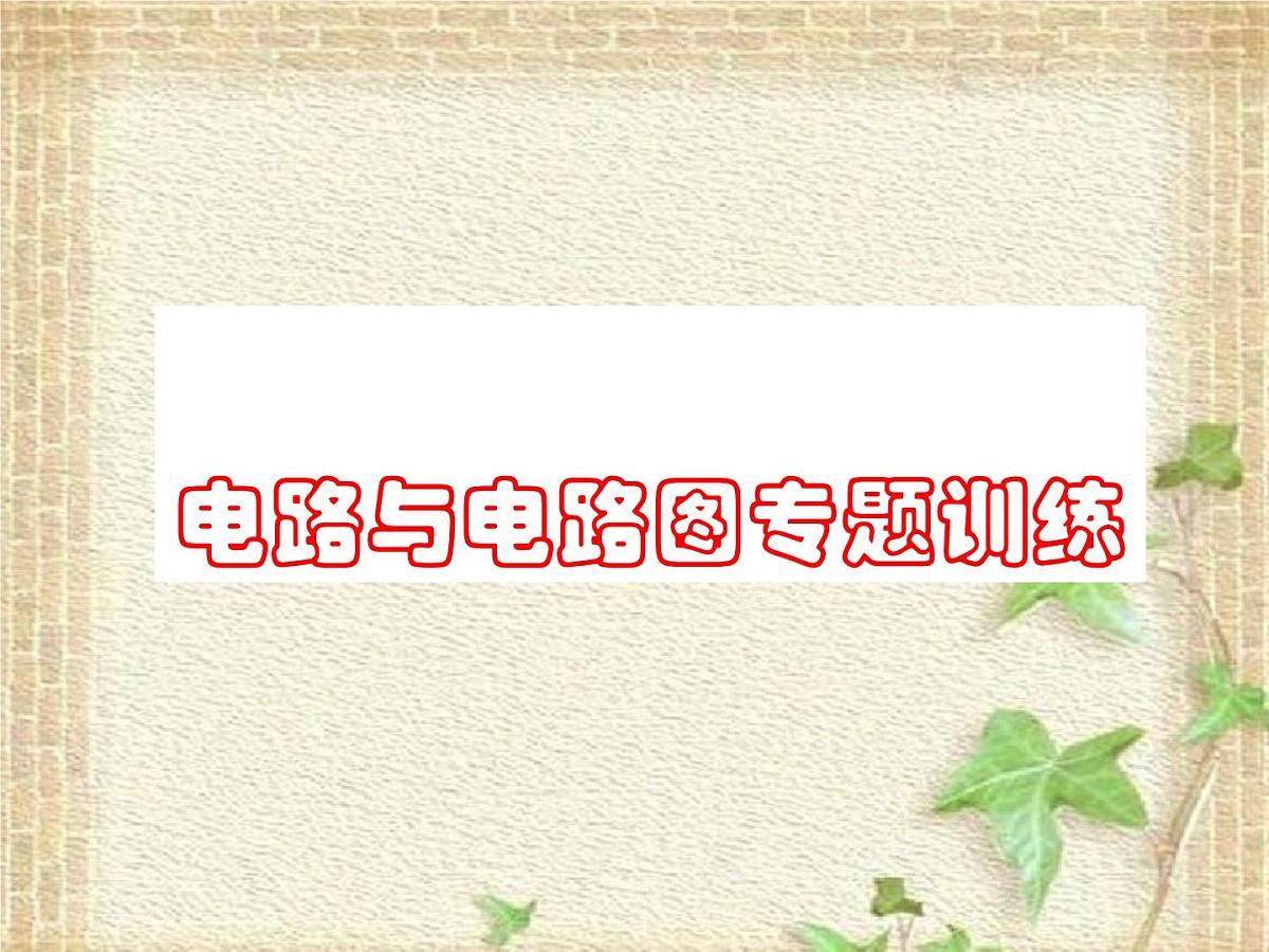 2022-2023年高考物理一轮复习 电路与电路图专题训练 课件第1页
