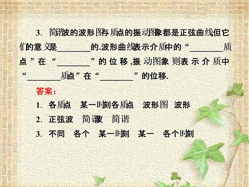 2022-2023年高考物理一轮复习 波的图像 课件第3页