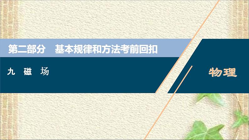 2022-2023年高考物理一轮复习 磁场 课件01