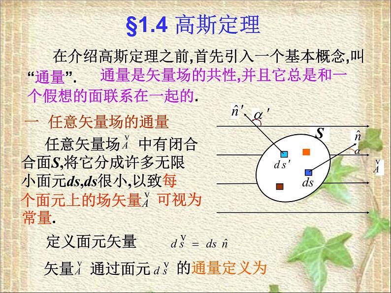 2022-2023年高中物理竞赛 电场1.4高斯定理 课件第1页