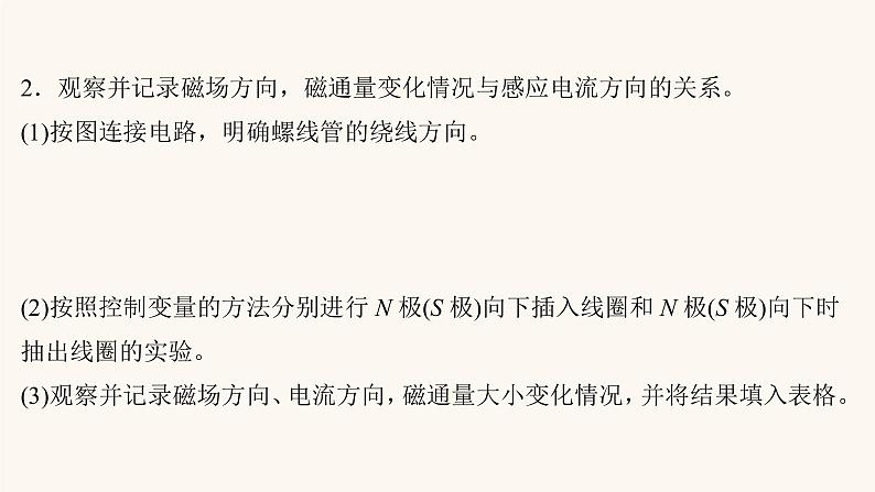 高考物理一轮复习实验14探究影响感应电流方向的因素课件第5页