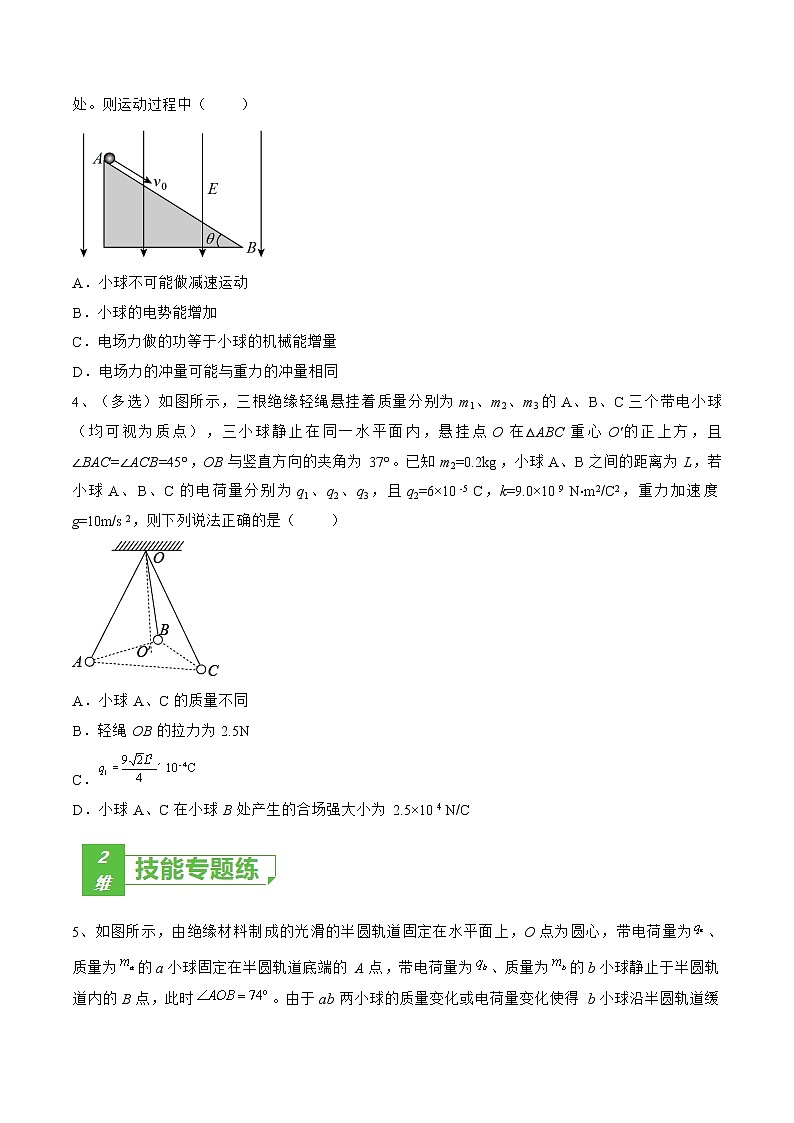 专题42  电场力的性质——2023年高考物理一轮复习小题多维练（广东专用）（原卷版）第2页