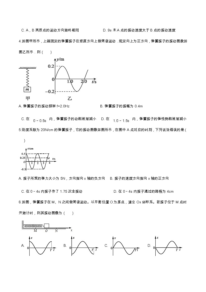 2.2简谐运动的描述提升优化（含解析）-2023学年【新教材】人教版（2019）高中物理选择性必修第一册 试卷02