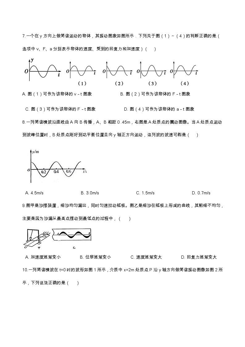 2.2简谐运动的描述提升优化（含解析）-2023学年【新教材】人教版（2019）高中物理选择性必修第一册 试卷03