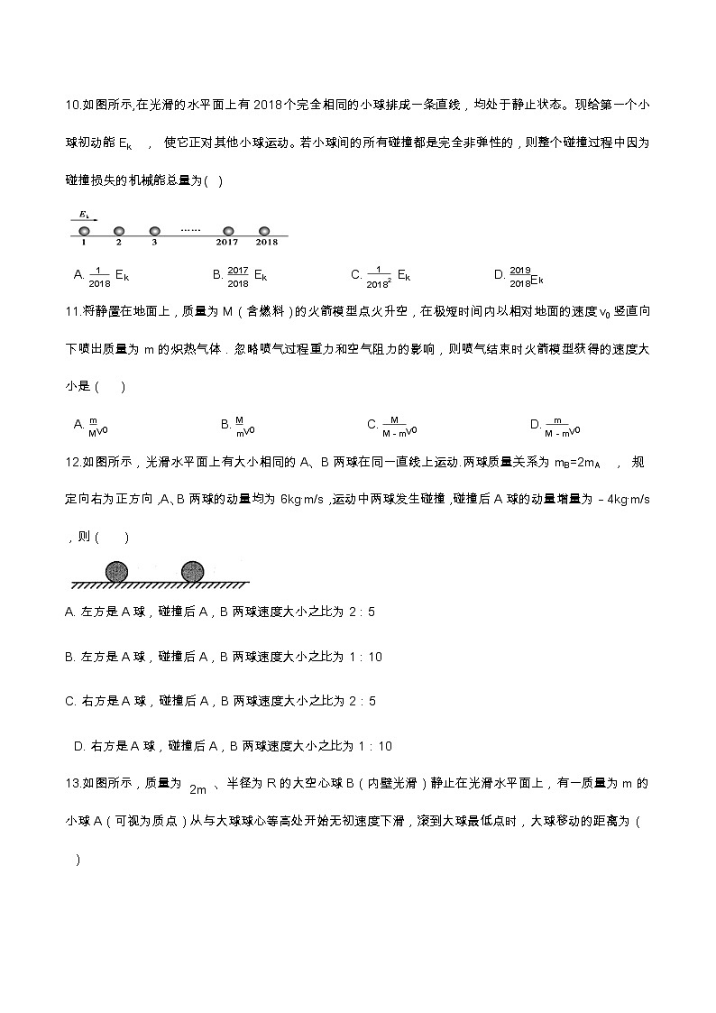 1.3动量守恒定律基础达标（含解析）-2023学年【新教材】人教版（2019）高中物理选择性必修第一册 试卷03