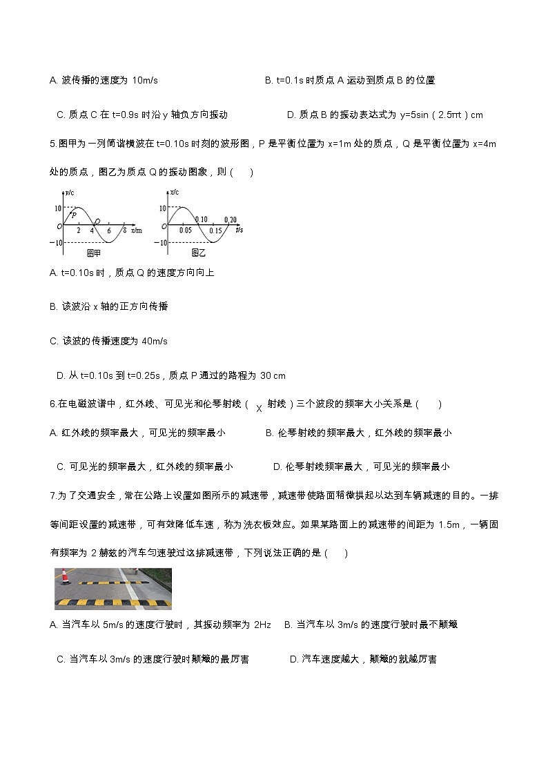 3.2波的描述基础达标（含解析）-2023学年【新教材】人教版（2019）高中物理选择性必修第一册 试卷02