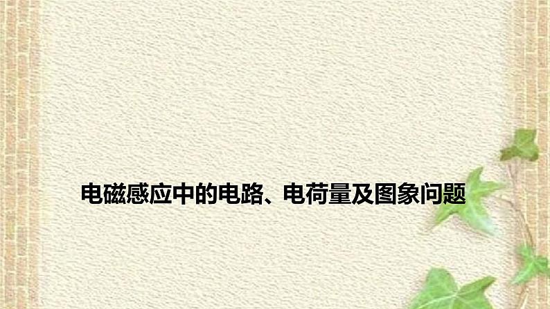 2022-2023年高考物理一轮复习 电磁感应中的电路、电荷量及图象问题课件第1页