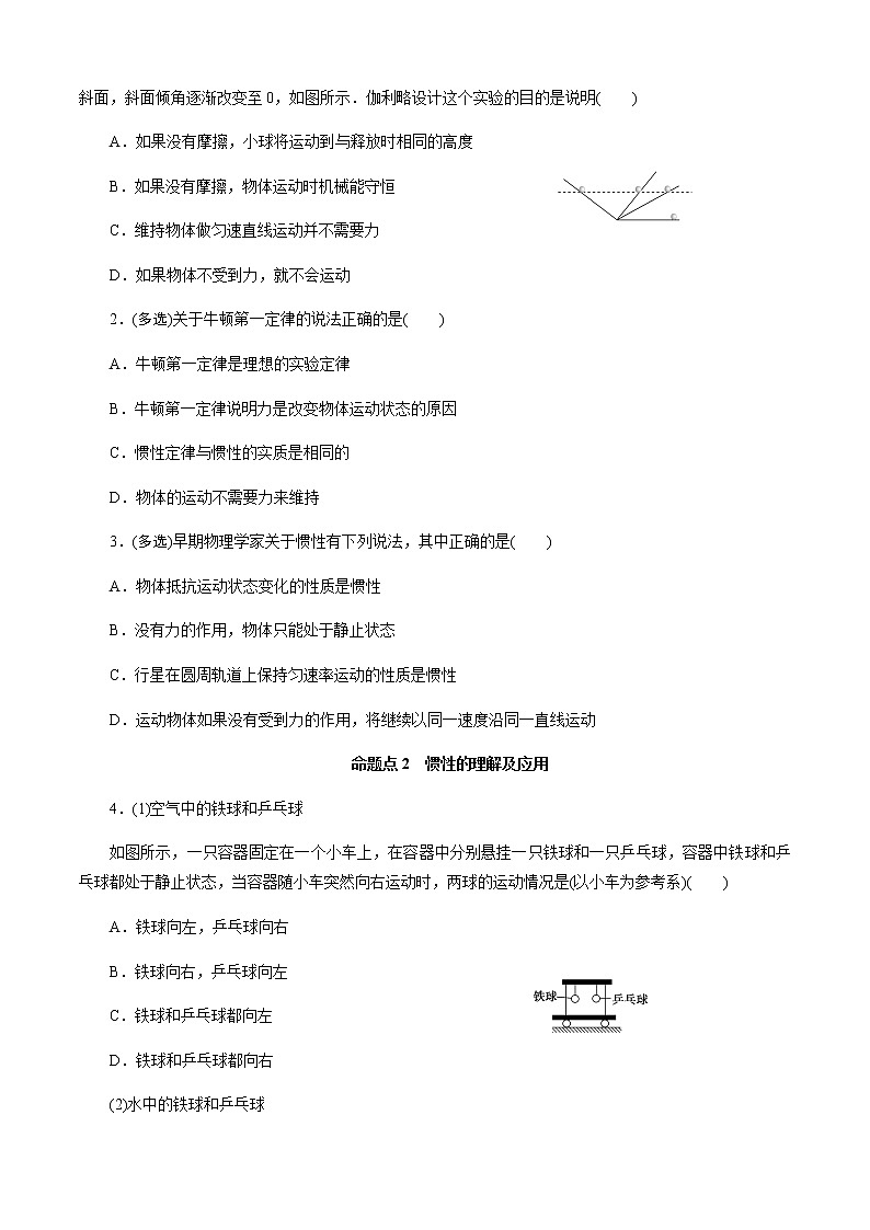 第1节  牛顿第一定律  牛顿第三定律（原卷版）第2页