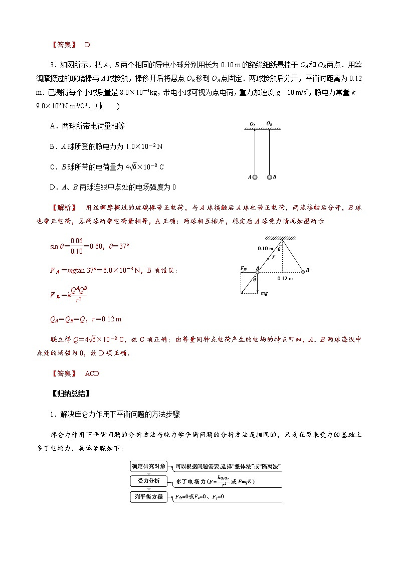 第1节　库伦定律  电场力的性质-2023年高考物理二轮复习对点讲解与练习（通用版）03