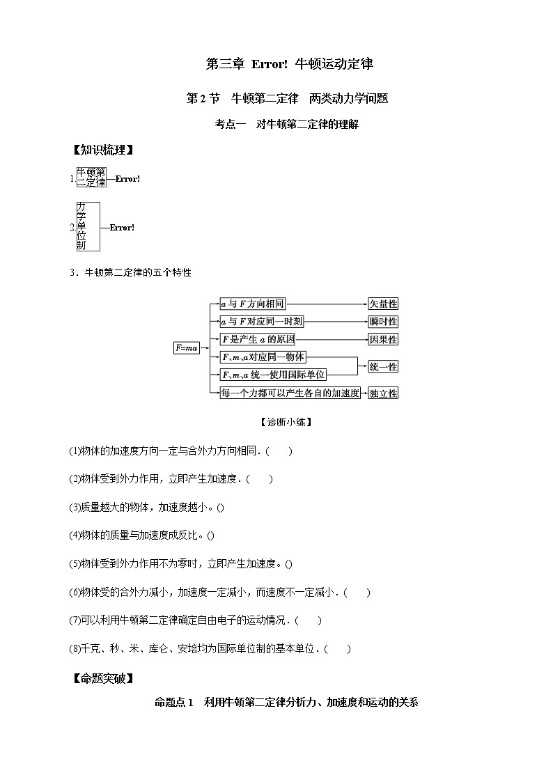 第2节  牛顿第二定律  两类动力学问题（原卷版）第1页