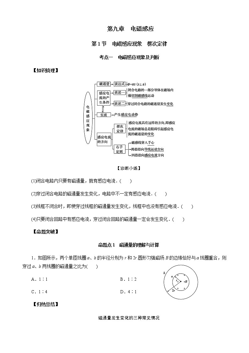 第1节  电磁感应现象　楞次定律（原卷版）第1页