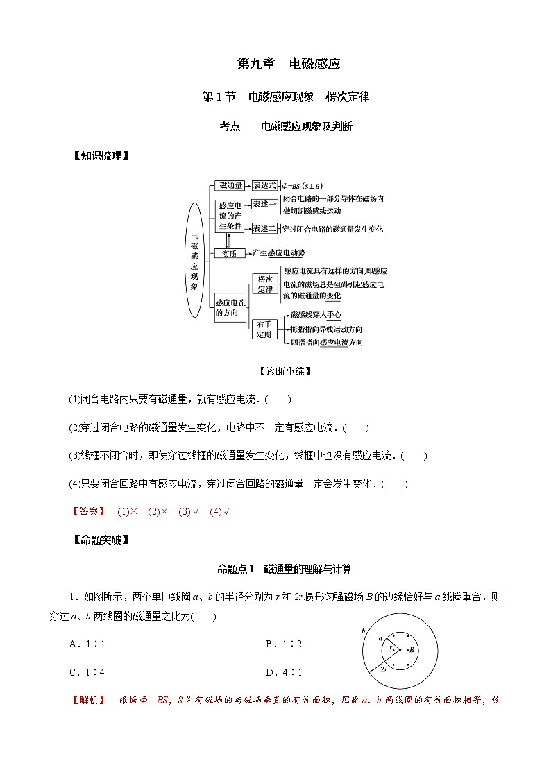 第1节  电磁感应现象　楞次定律（解析版）第1页