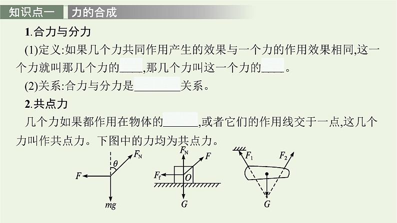 人教版高考物理一轮复习第2章第2讲力的合成与分解PPT课件04