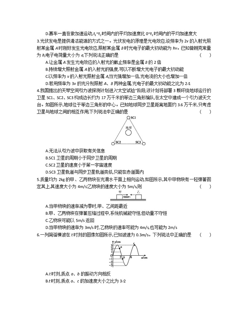 2023江苏省百校联考高三上学期第一次考试物理含答案第2页