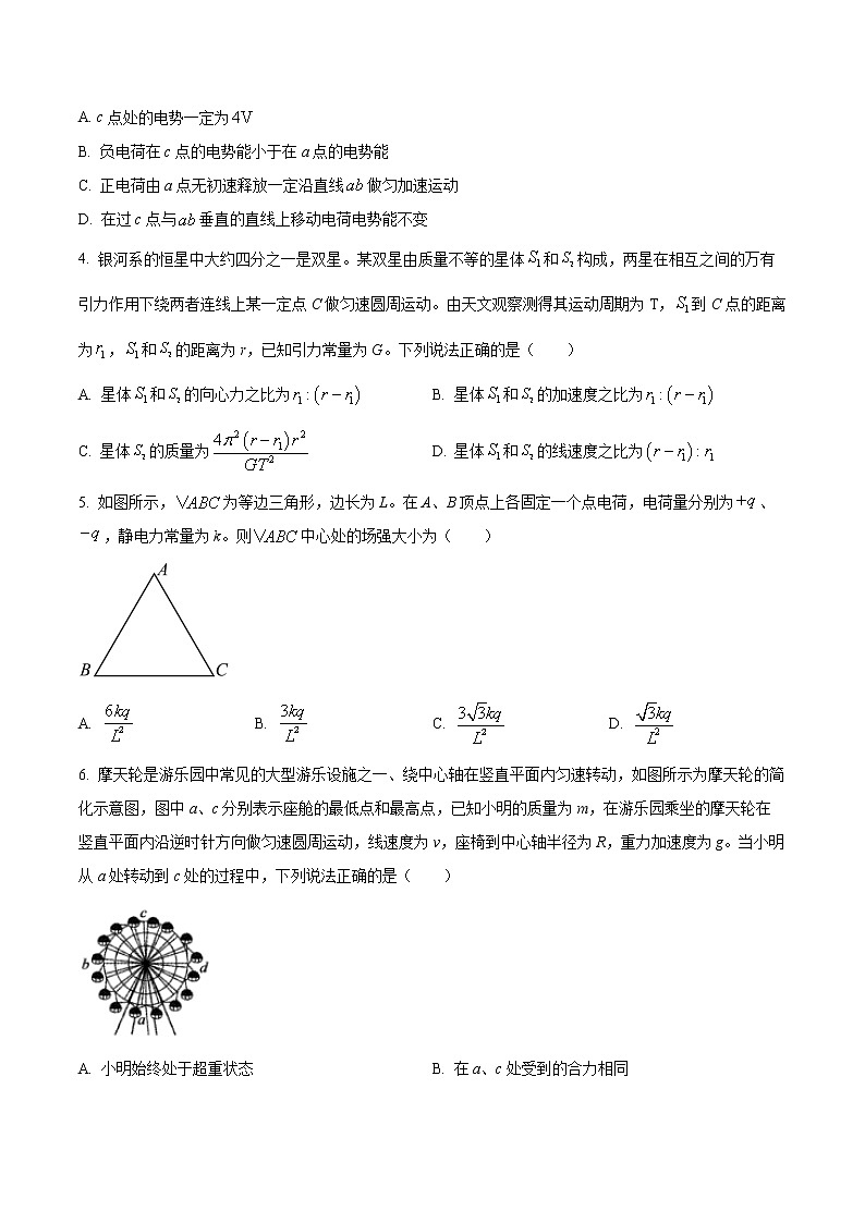 山东省临沂市兰山区2021-2022学年高二上学期开学考试物理试题（原卷版）第2页