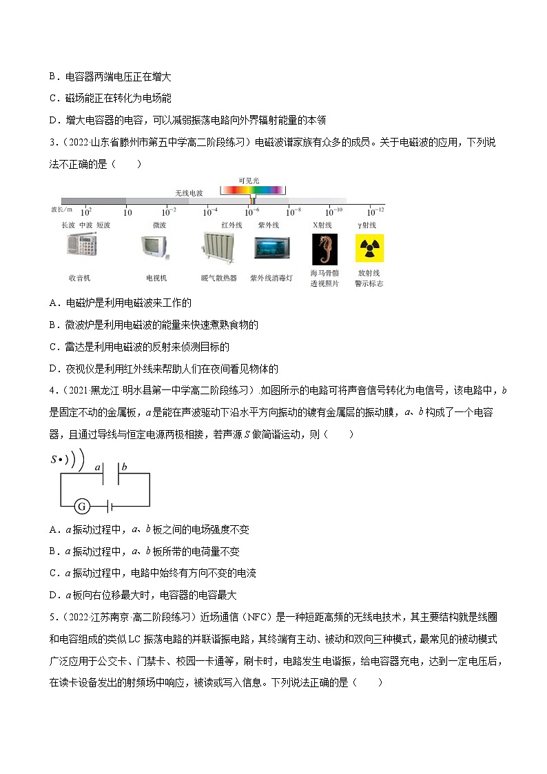第四章 电磁振荡与电磁波 第五章 传感器-2022-2023学年高二物理单元测试收获卷（人教版2019选择性必修第二册）02