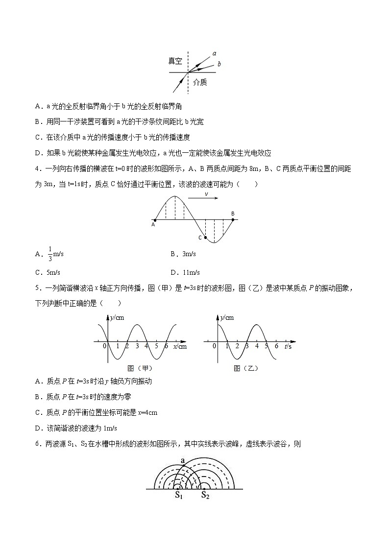 阶段检测二+（能力提升）机械波+光+B卷++2022-2023学年高二物理同步双优测试AB卷（人教版2019选择性必修第一册）02