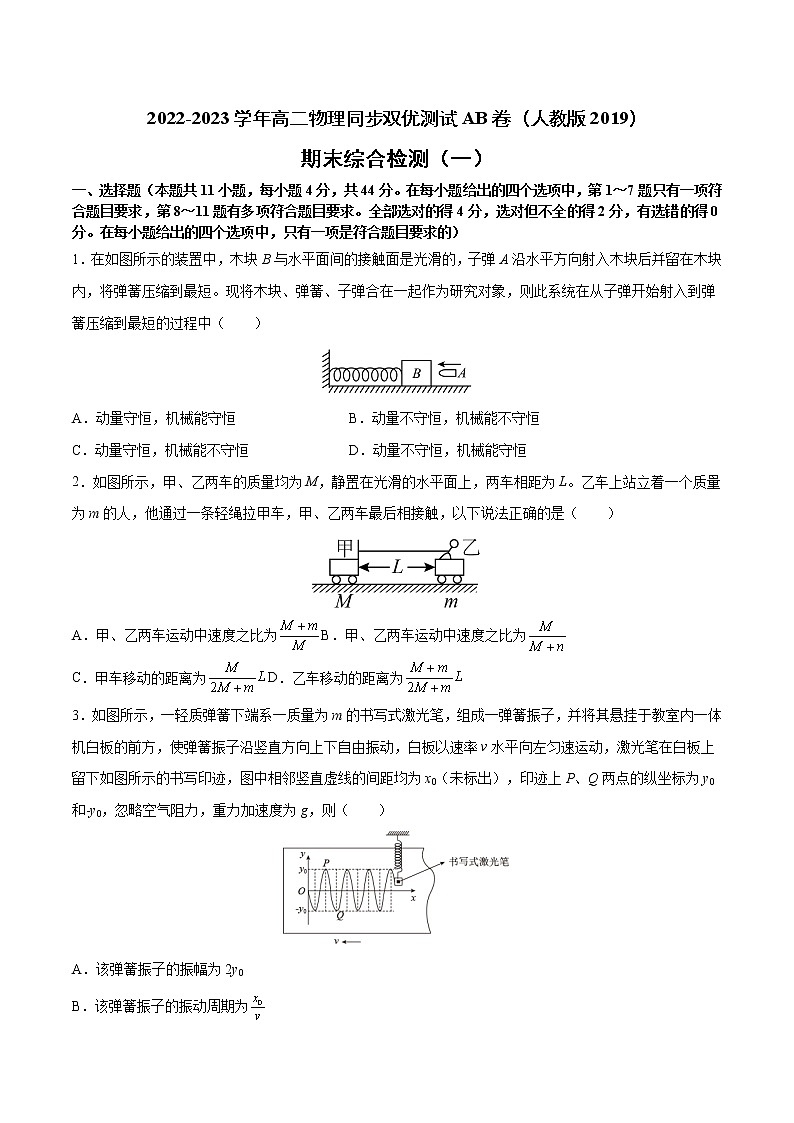 期末综合检测（一）2022-2023学年高二物理同步双优测试AB卷（人教版2019选择性必修第一册）01