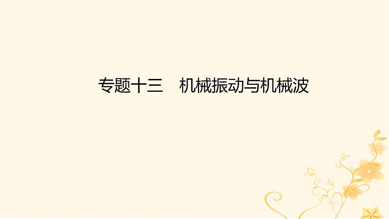 高考物理二轮复习精练专题十三机械振动与机械波课件01