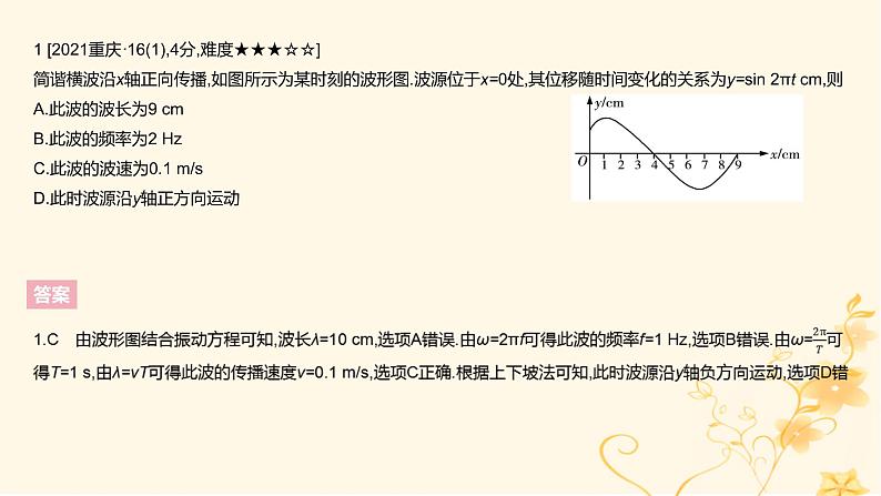 高考物理二轮复习精练专题十三机械振动与机械波课件08