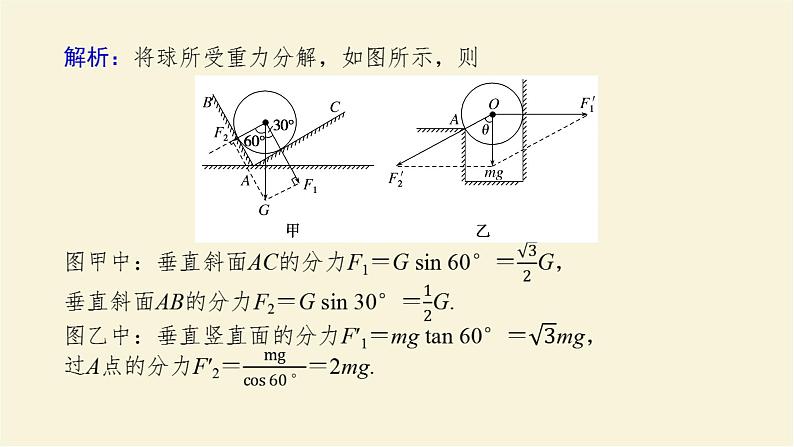 新人教版高中物理必修第一册第三章相互作用__力素养提升10力的效果分解课件第6页