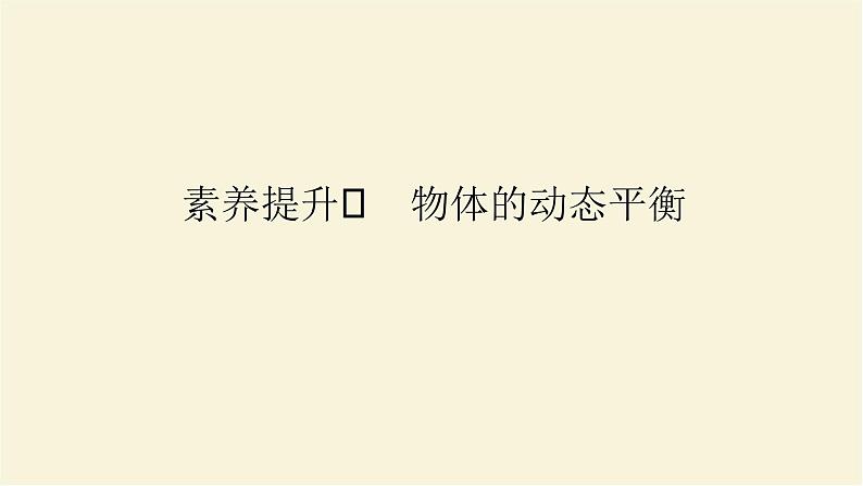 新人教版高中物理必修第一册第三章相互作用__力素养提升11物体的动态平衡学案+PPT课件01